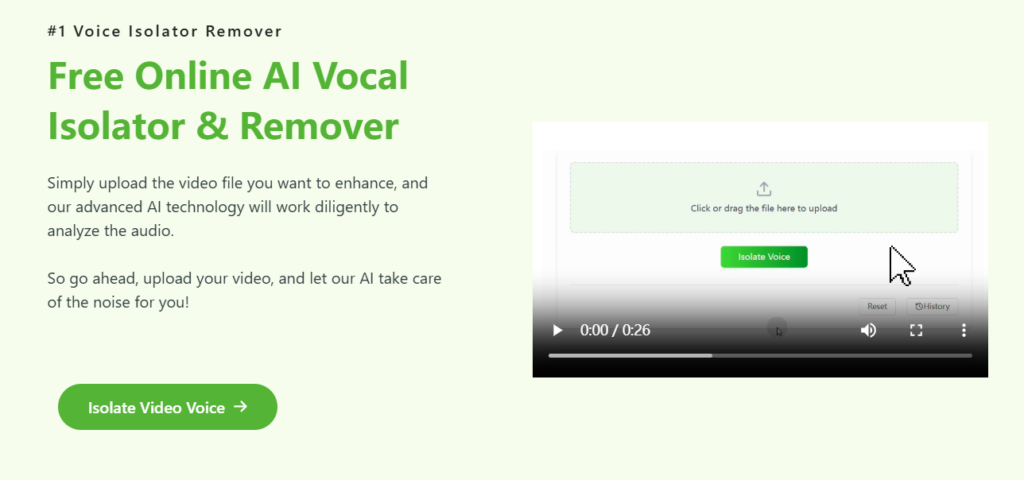 voice isolator's homepage